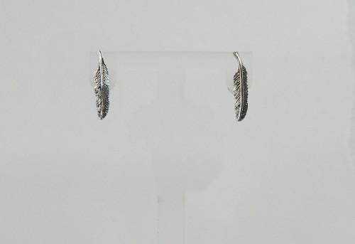 Sterling Silver Feather Stud Earrings